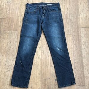 Men’s 34x34 Izod Blue Straight Jeans with Natural Fading And Distressing